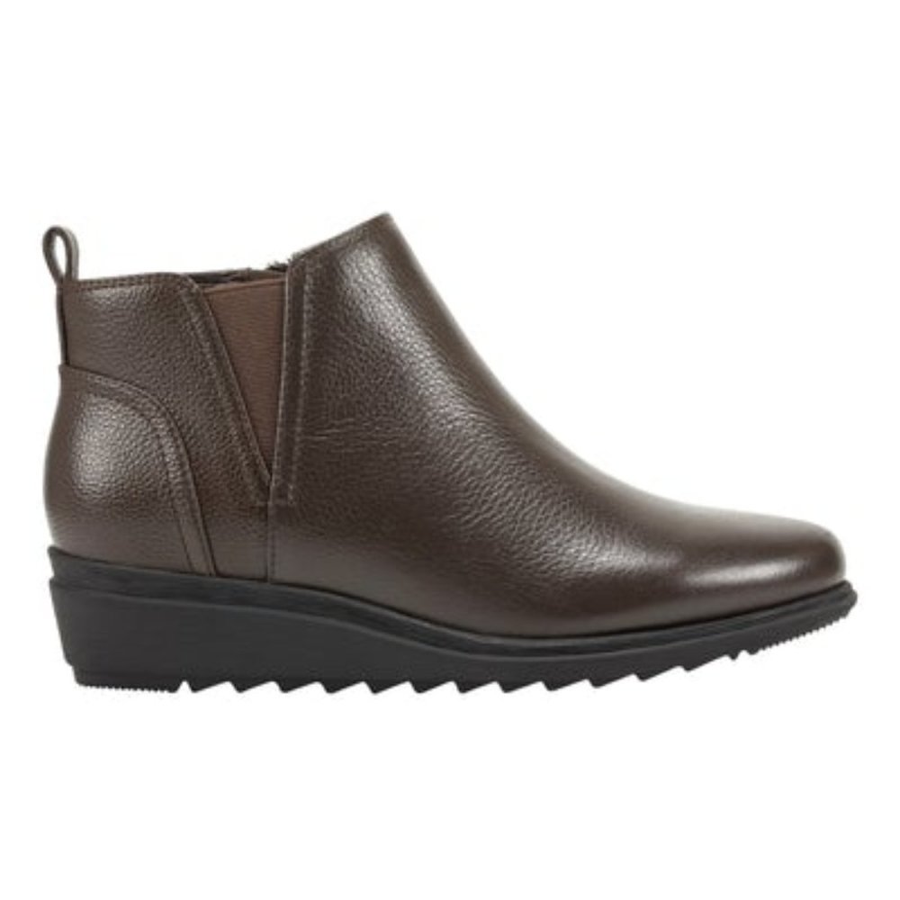 EASY SPIRIT Yvonne Dark Brown Leather Wedge bootie Women's size 9